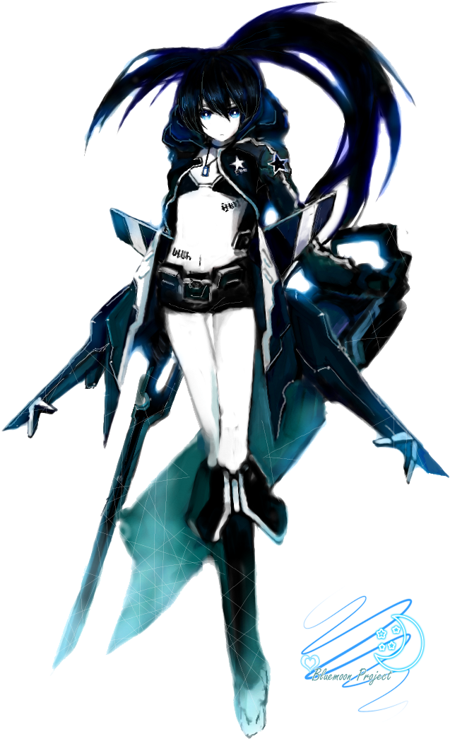 Black☆rock Shooter - Black Rock Shooter Png Clipart (638x1060), Png Download
