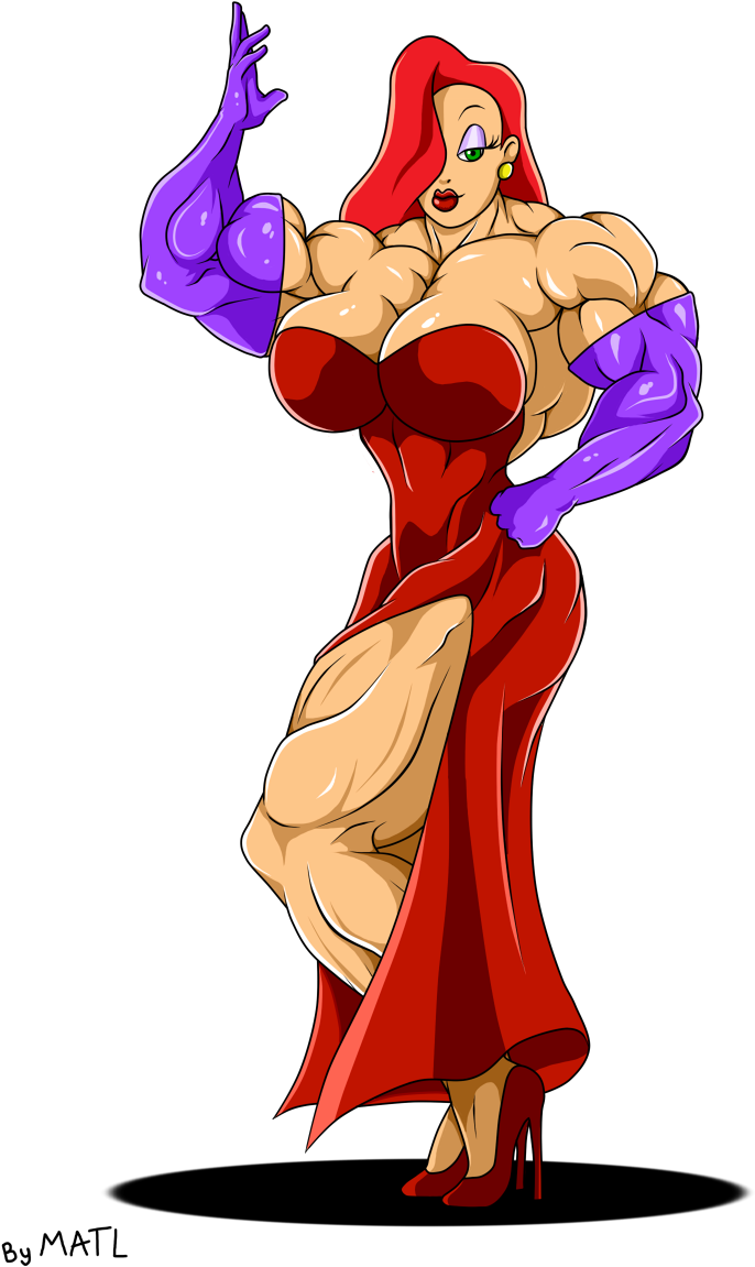 Jessica Rabbit - Jessica Rabbit With Muscles Clipart (750x1250), Png Download