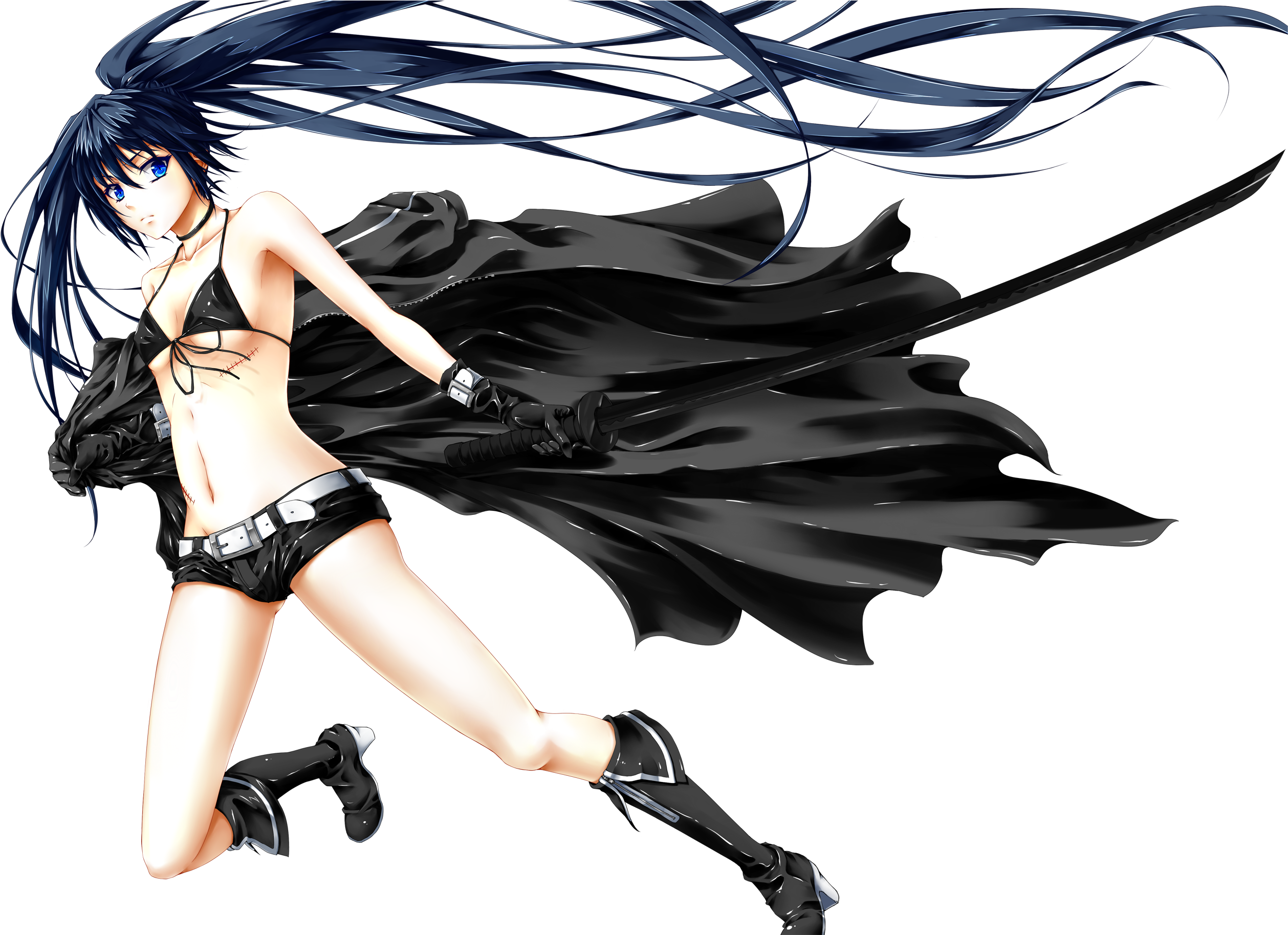 Download Png - Black Rock Shooter Scar Clipart (2551x1826), Png Download