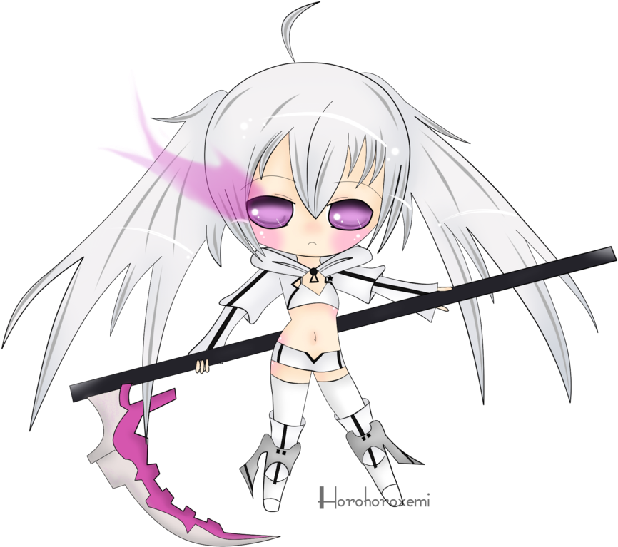 White Rock Shooter Chibi Clipart (900x837), Png Download