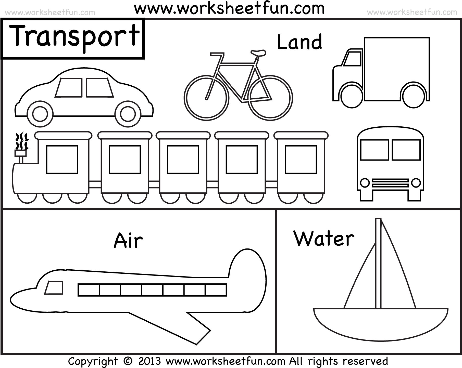 Transportation Coloring Pages 20 Vehicle Printable Cars   Types Of ...