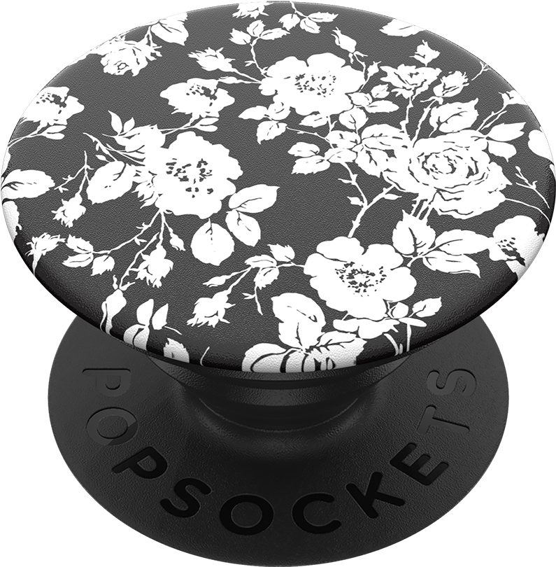 Monochrome Rose, Popsockets - Popsockets Flower Black And White Clipart (989x1000), Png Download