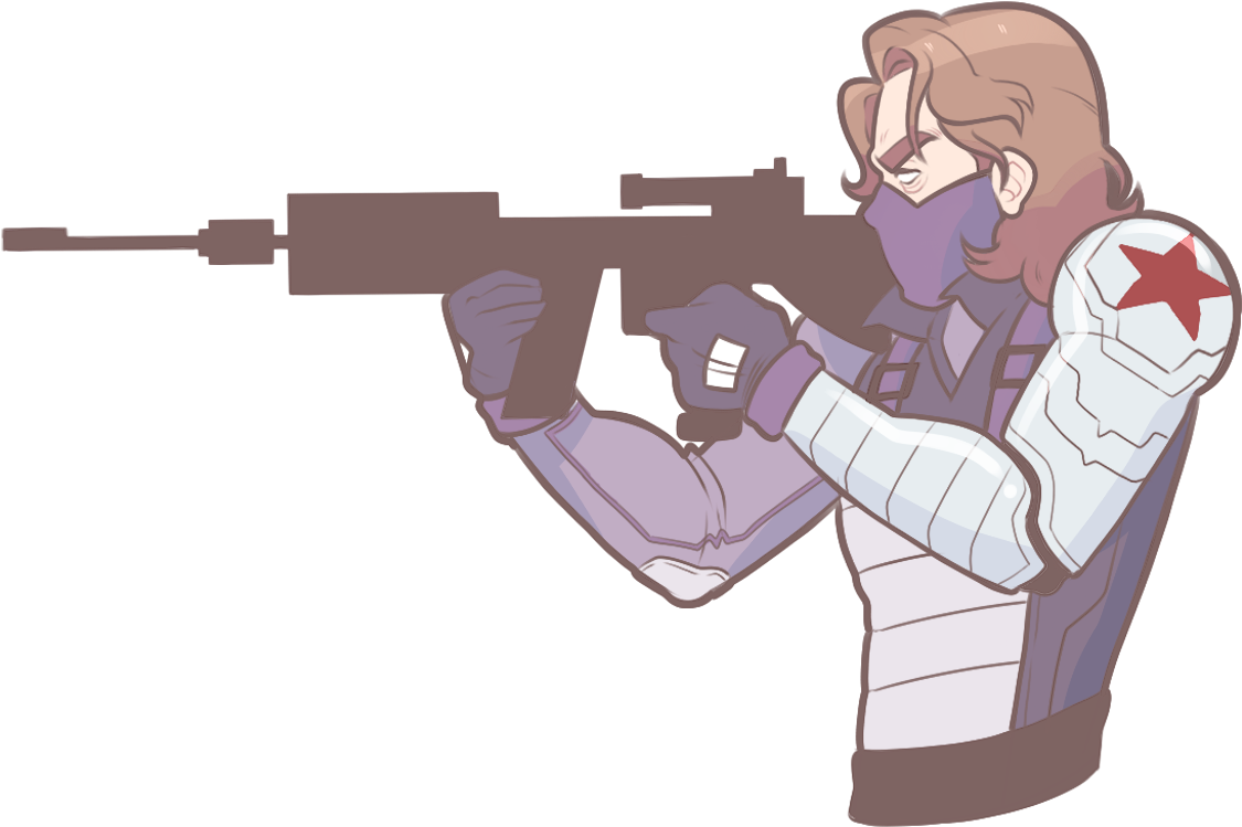 My Art Captain America Marvel Bucky Barnes Winter Soldier - Assault Rifle Clipart (1196x788), Png Download