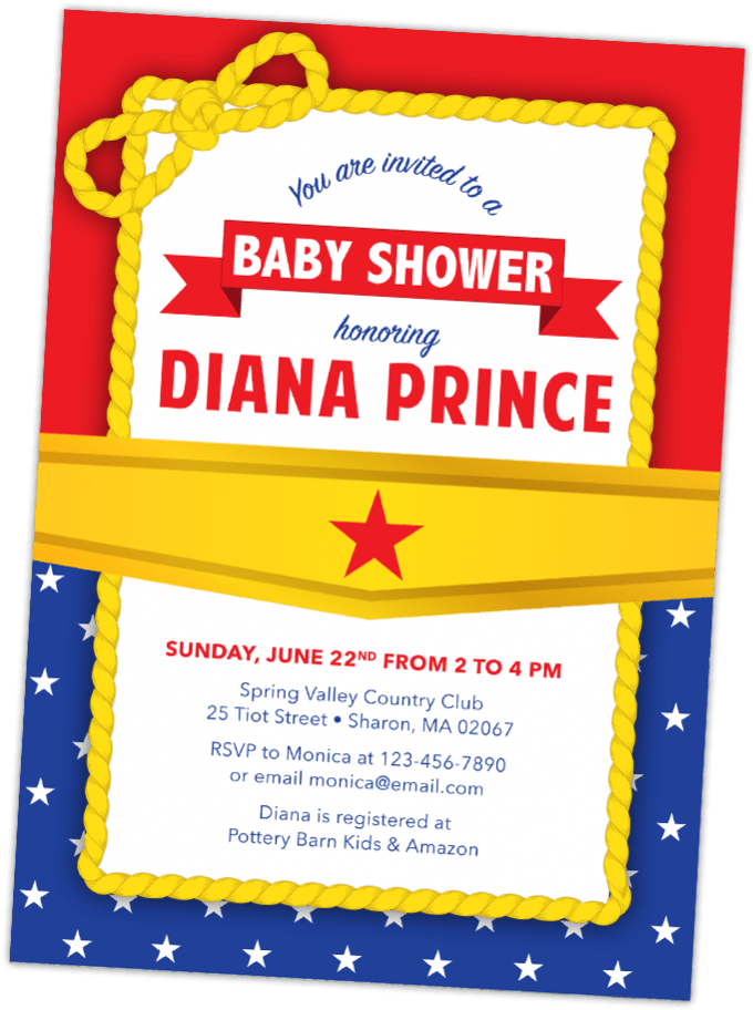 Wonder Woman Baby Shower Invitation - Clipart Baby Wonder Woman - Png Download (999x999), Png Download