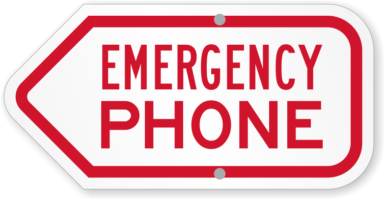 Emergency Phone Sign - Emergency List Clipart (800x800), Png Download