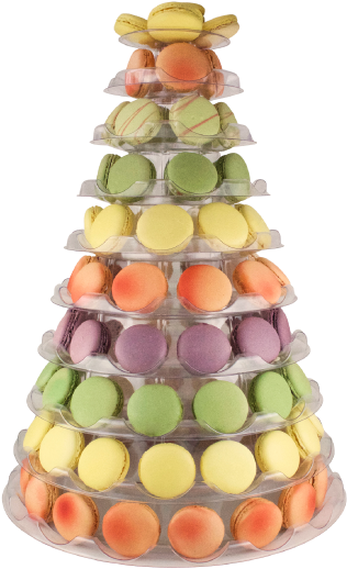 A Clear Plastic 10 Layer Tower Holding Up To 96 Macarons, - Macaroon Clipart (600x600), Png Download