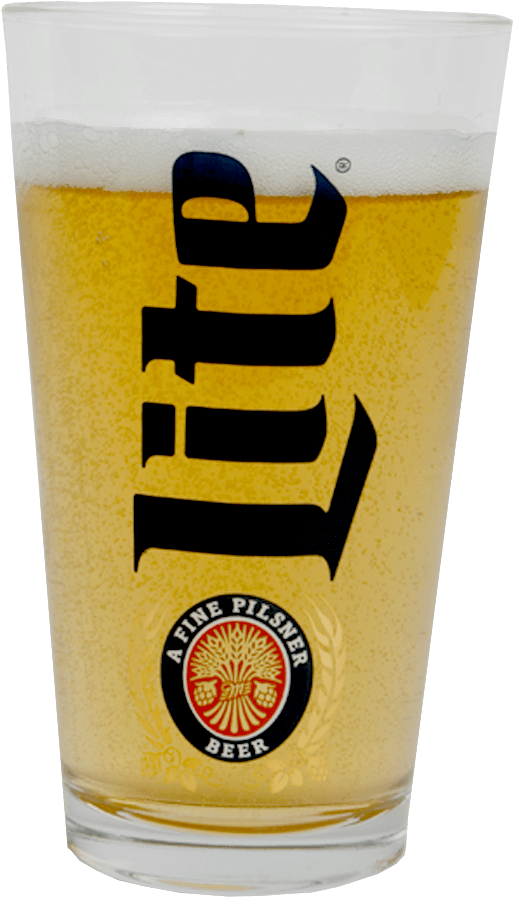 Miller Lite Pint Glass - 32 Oz Miller Lite Clipart (513x897), Png Download