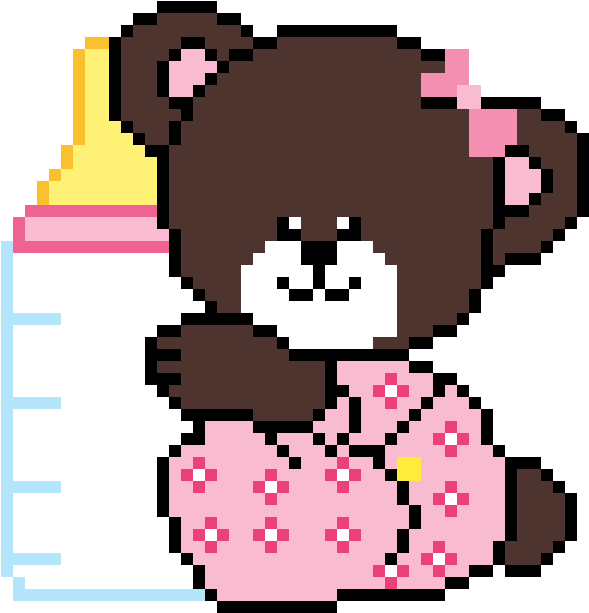Teddy Bear With Baby Bottle - Cartoon Clipart (1200x1200), Png Download