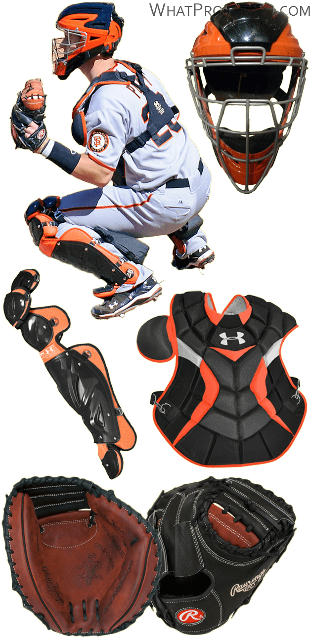 Buster Posey Glove Model, Buster Posey Chest Protector, - Orange And Black Under Armour Catchers Gear Clipart (627x1291), Png Download