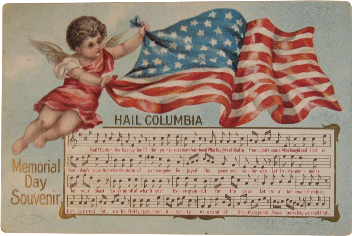 1908 Taggart Hail Columbia Memorial Day Souvenir Postcard - Angel Clipart (1228x1228), Png Download