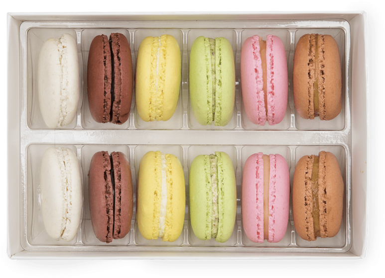 Macarons Box , 12 Pieces - Renkli Kurabiye Kahve Dünyası Clipart (900x900), Png Download