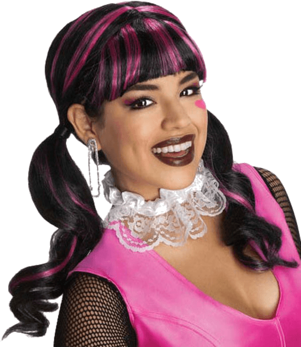 Monster High Draculaura Wigs Clipart (600x951), Png Download