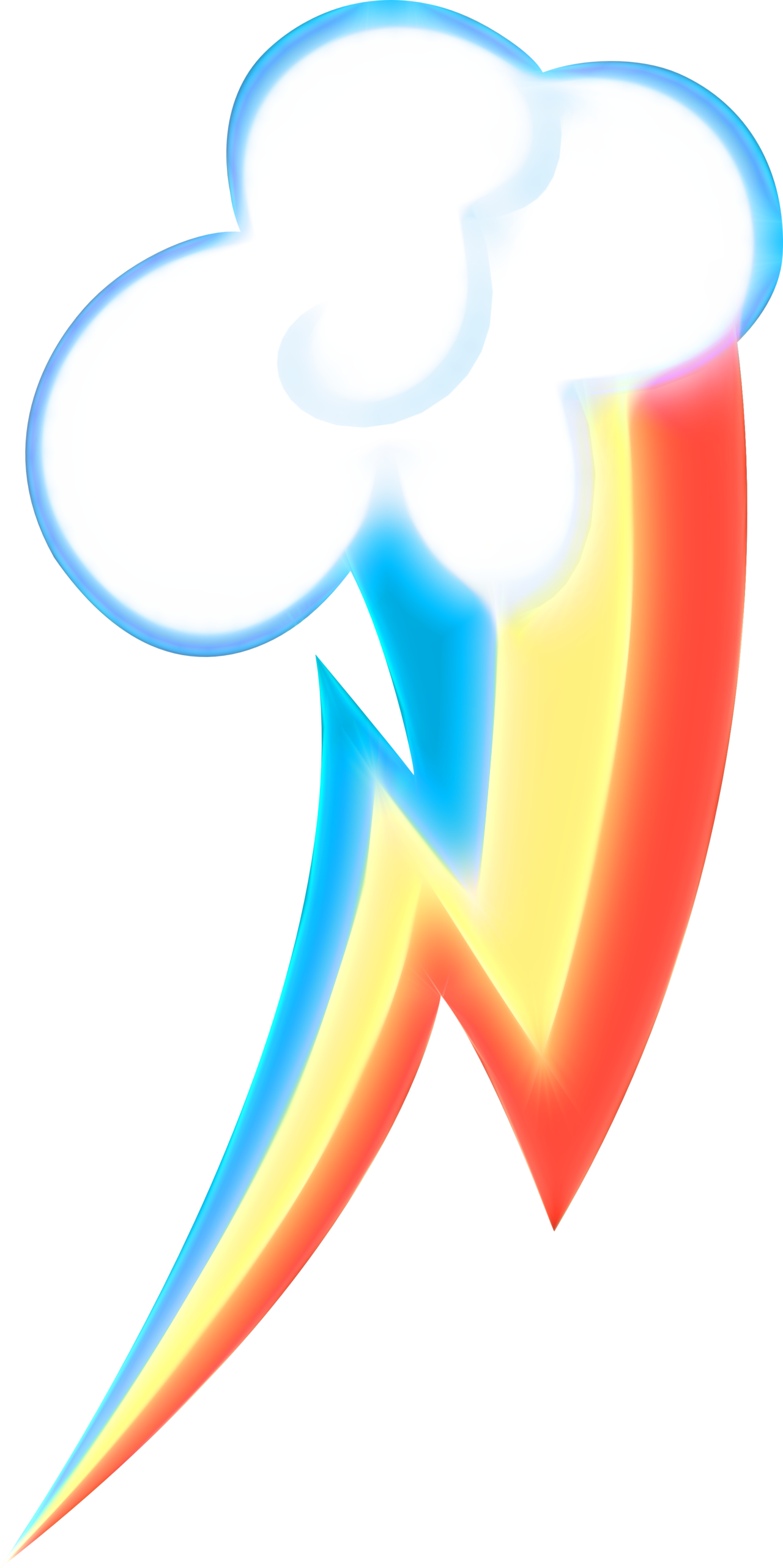 Neon Rainbow Dash's Cutie Mark Clipart (1280x2563), Png Download