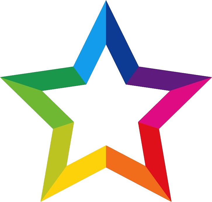 Rainbow Star Png - Vector Star Logo Png Clipart (726x690), Png Download