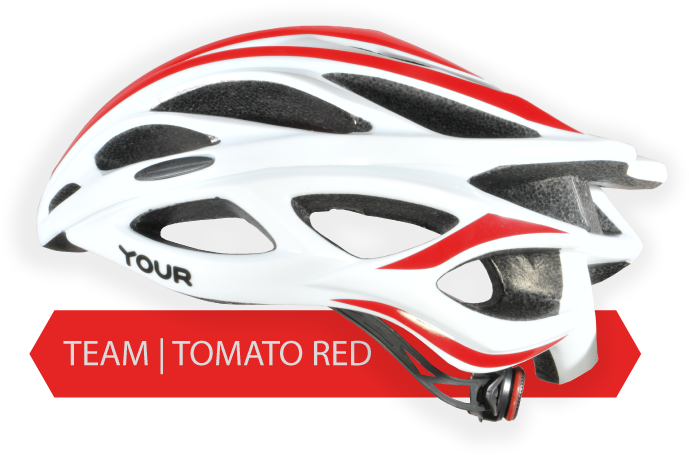 Your Helmets Team White 00 Left Tomato Red - Bicycle Helmet Clipart (735x459), Png Download