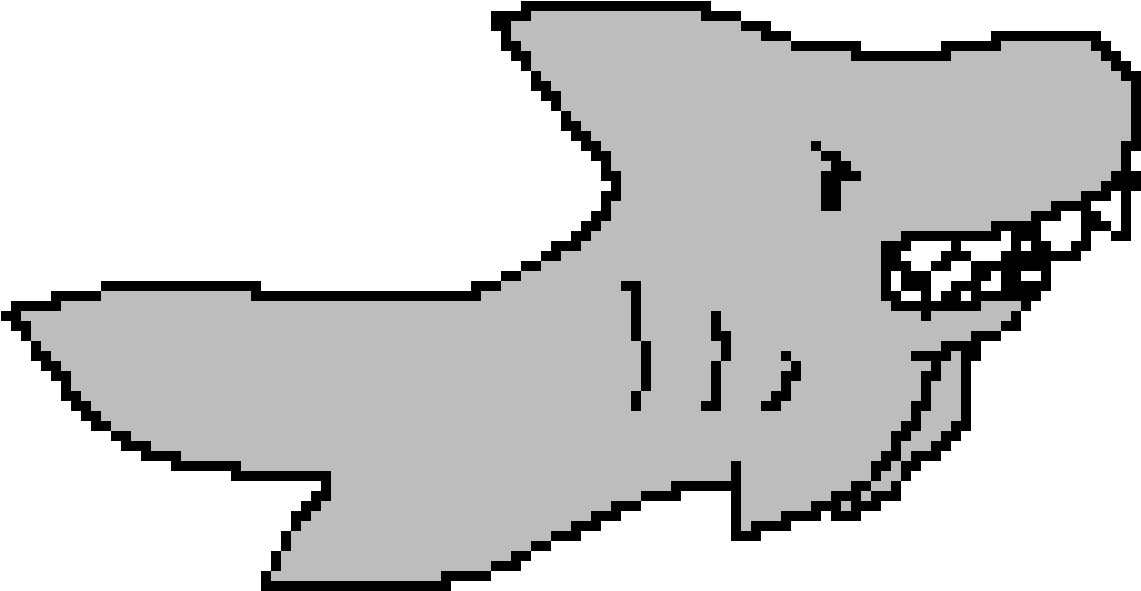 Megalodon Sticker - Line Art Clipart (1200x760), Png Download