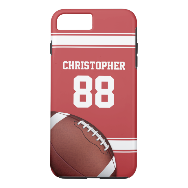 Red And White Stripes Jersey Grid Iron Football Iphone - American Football Clipart (650x650), Png Download