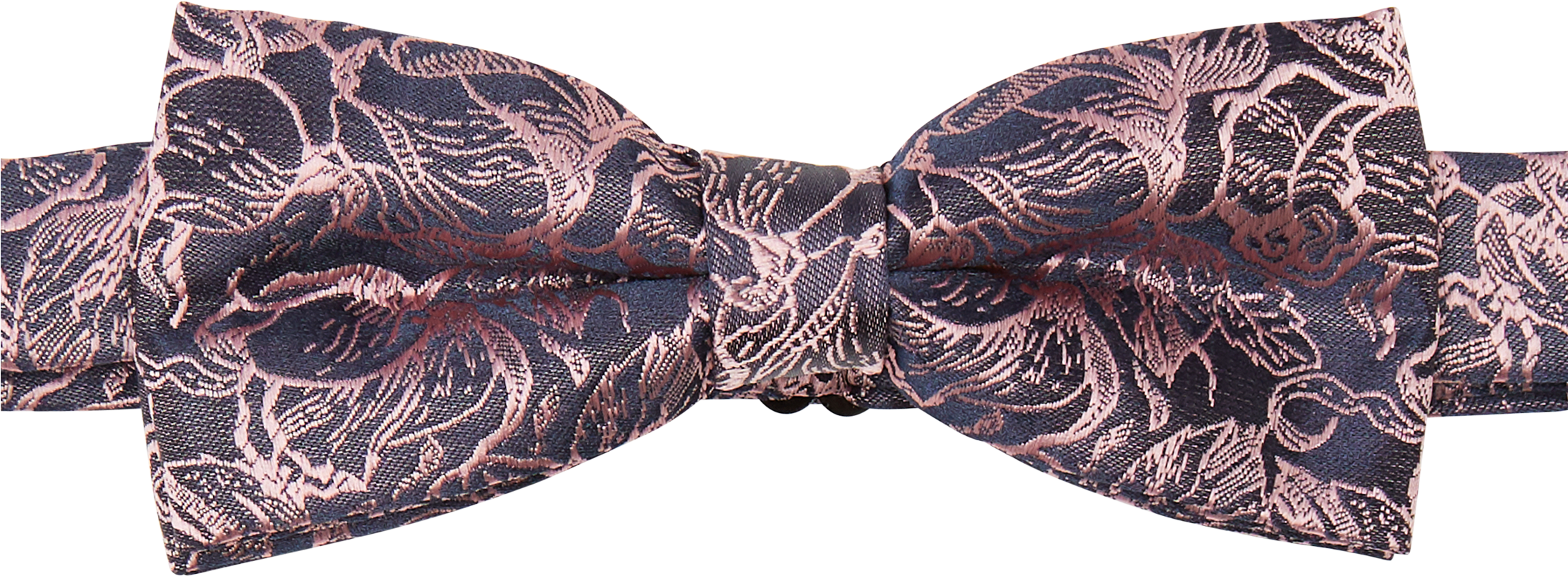 Pink/navy Presley Paisley Bowtie - Lace Clipart (2192x806), Png Download