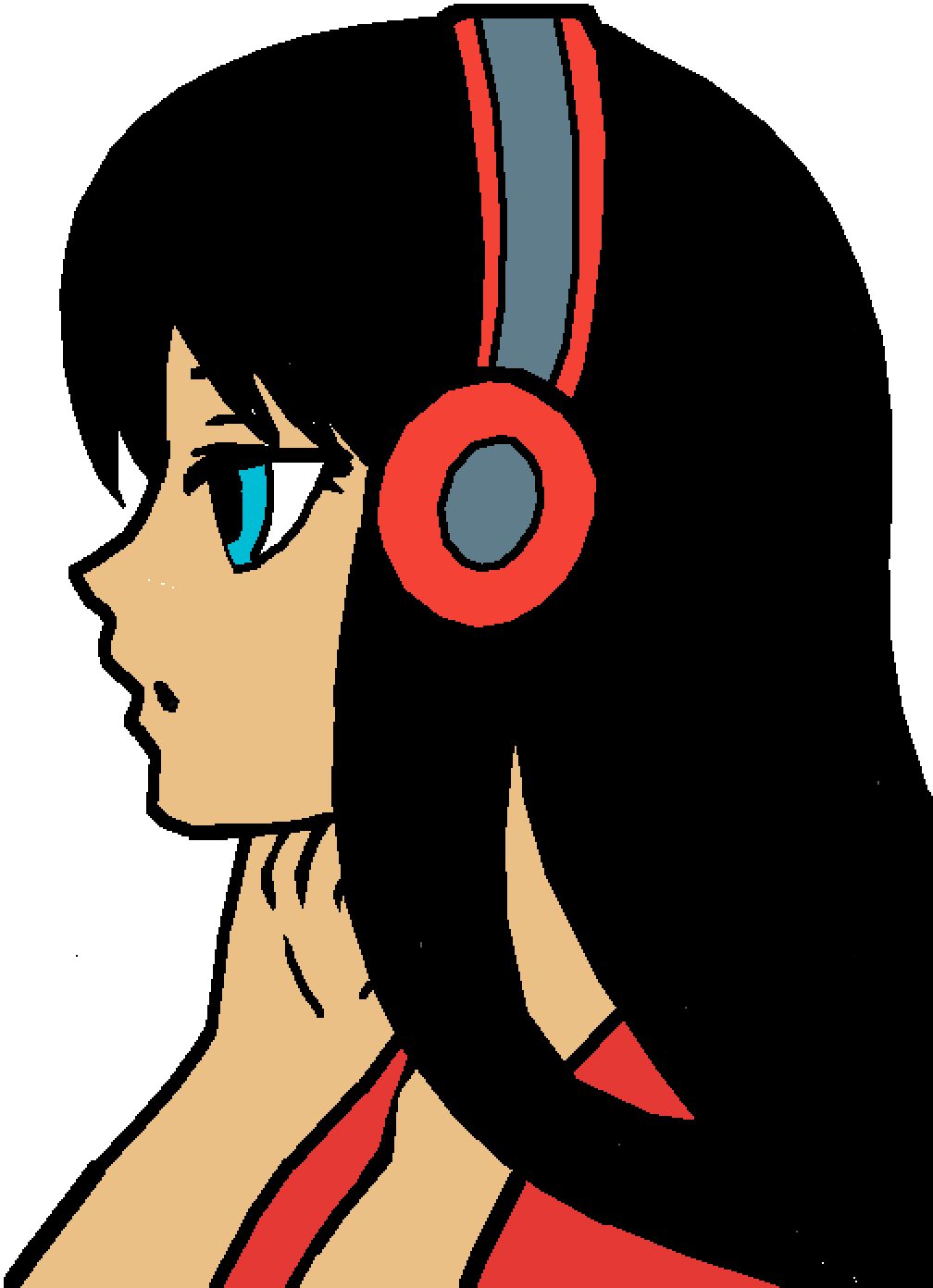 Sssniperwolf - Pixel Art Girl With Headphones Clipart (1008x1392), Png Download