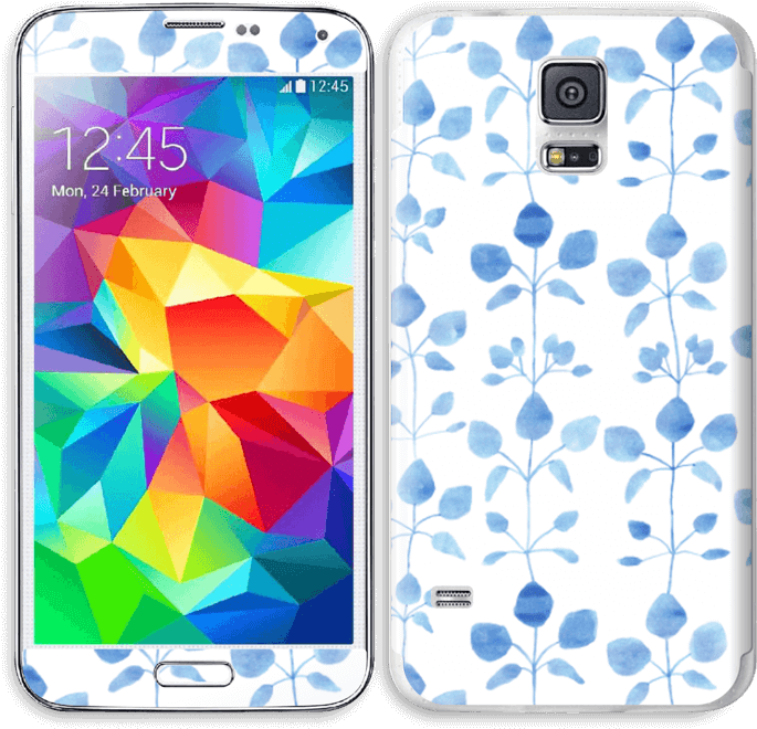 Flores Azules - Samsung Galaxy S5 Mini Png Clipart (800x766), Png Download