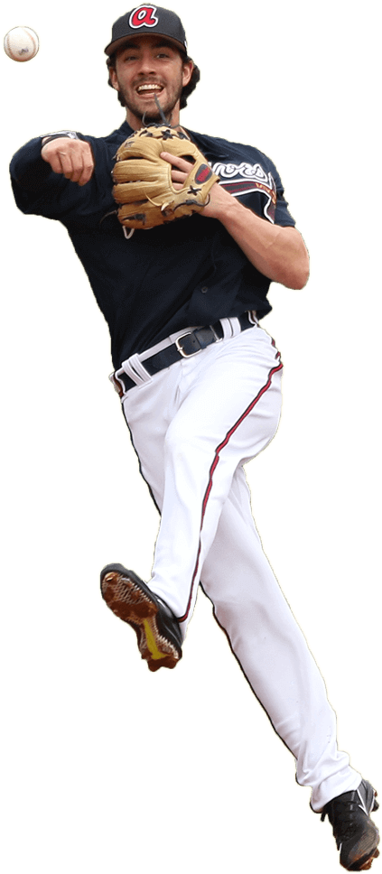 Dansby Swanson Throwing A Ball - Atlanta Braves Players Png Clipart (1000x1000), Png Download