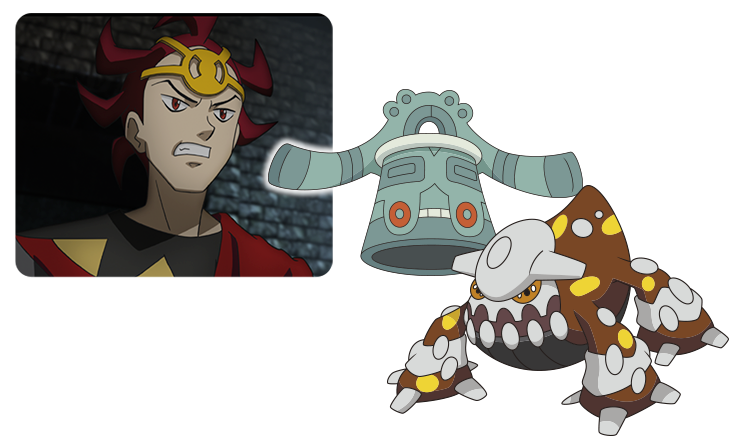 Bronzong - Heatran - Cartoon Clipart (738x444), Png Download