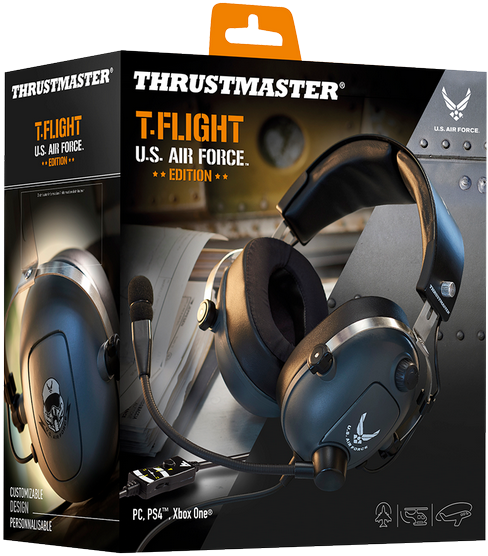 Thrustmaster T - Flight U - S - Air Force Edition Gaming - Thrustmaster T Flight Us Air Force Edition Headset Clipart (569x600), Png Download