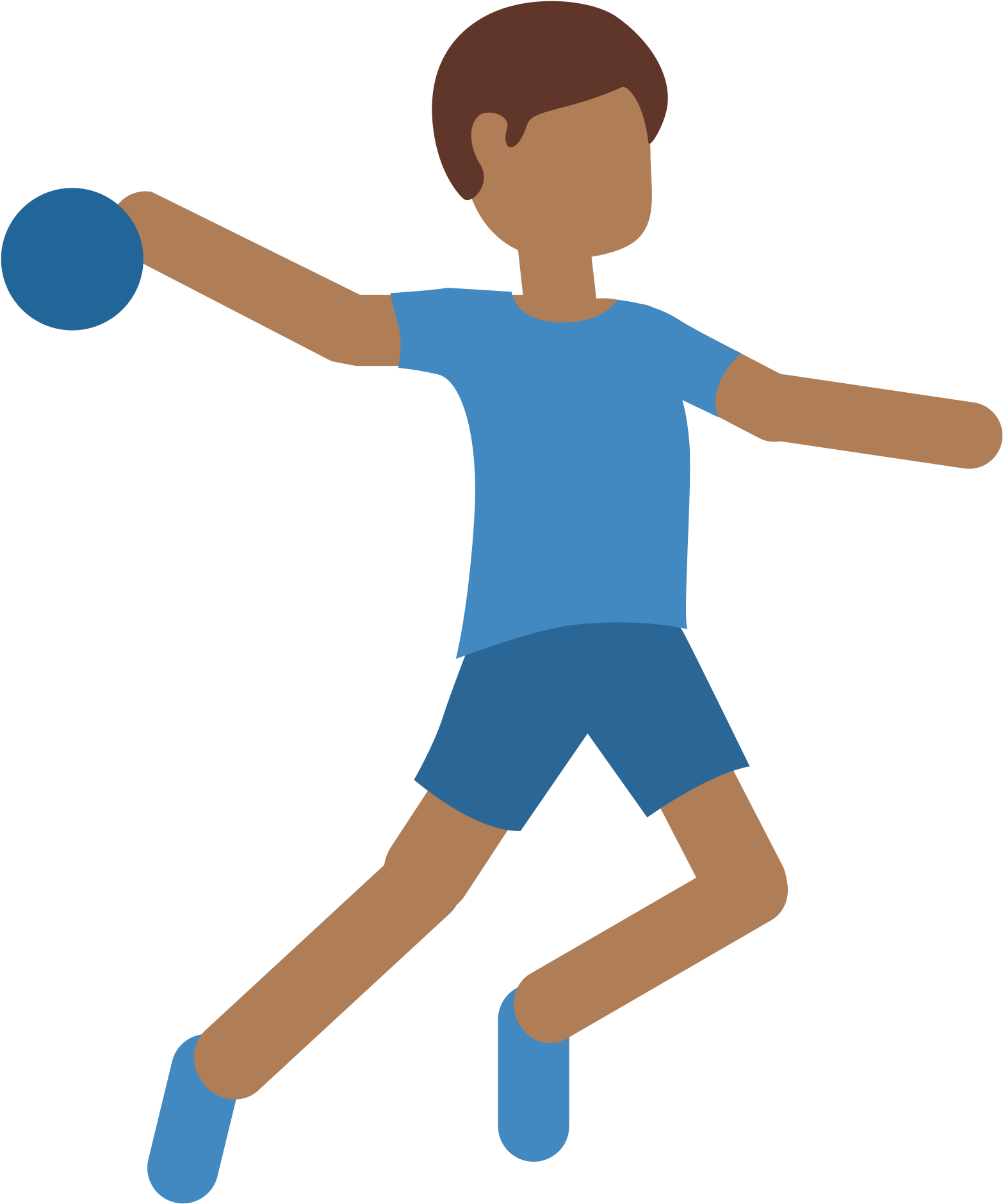 Ball Throwing - Handball Cartoon Clipart (2000x2000), Png Download