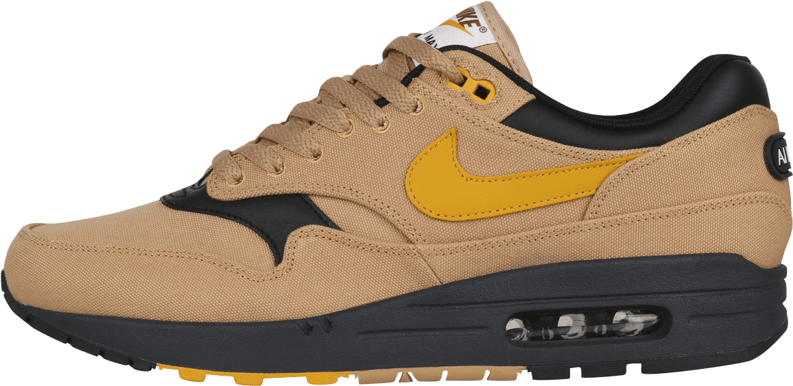Nike Air Max 1 Premium Elemental Gold / Mineral Yellow - Basketball Shoe Clipart (1200x1308), Png Download