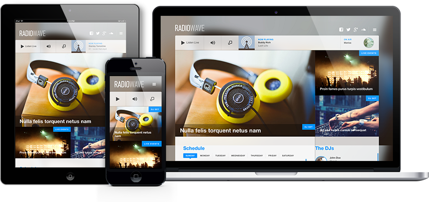 2 - Joomla Radio Template Clipart (868x409), Png Download