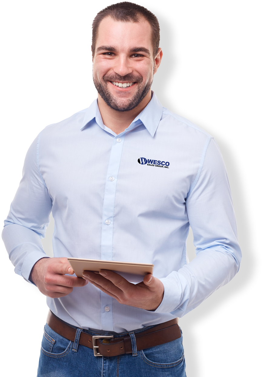 Salesman Shadow - Man With Tablet Png Clipart (940x1276), Png Download