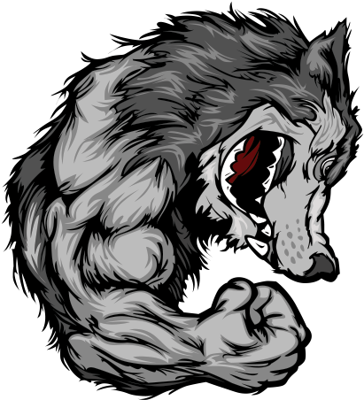 Printed Vinyl Muscle Stickers Factory - Muscle Wolf Png Clipart (600x600), Png Download