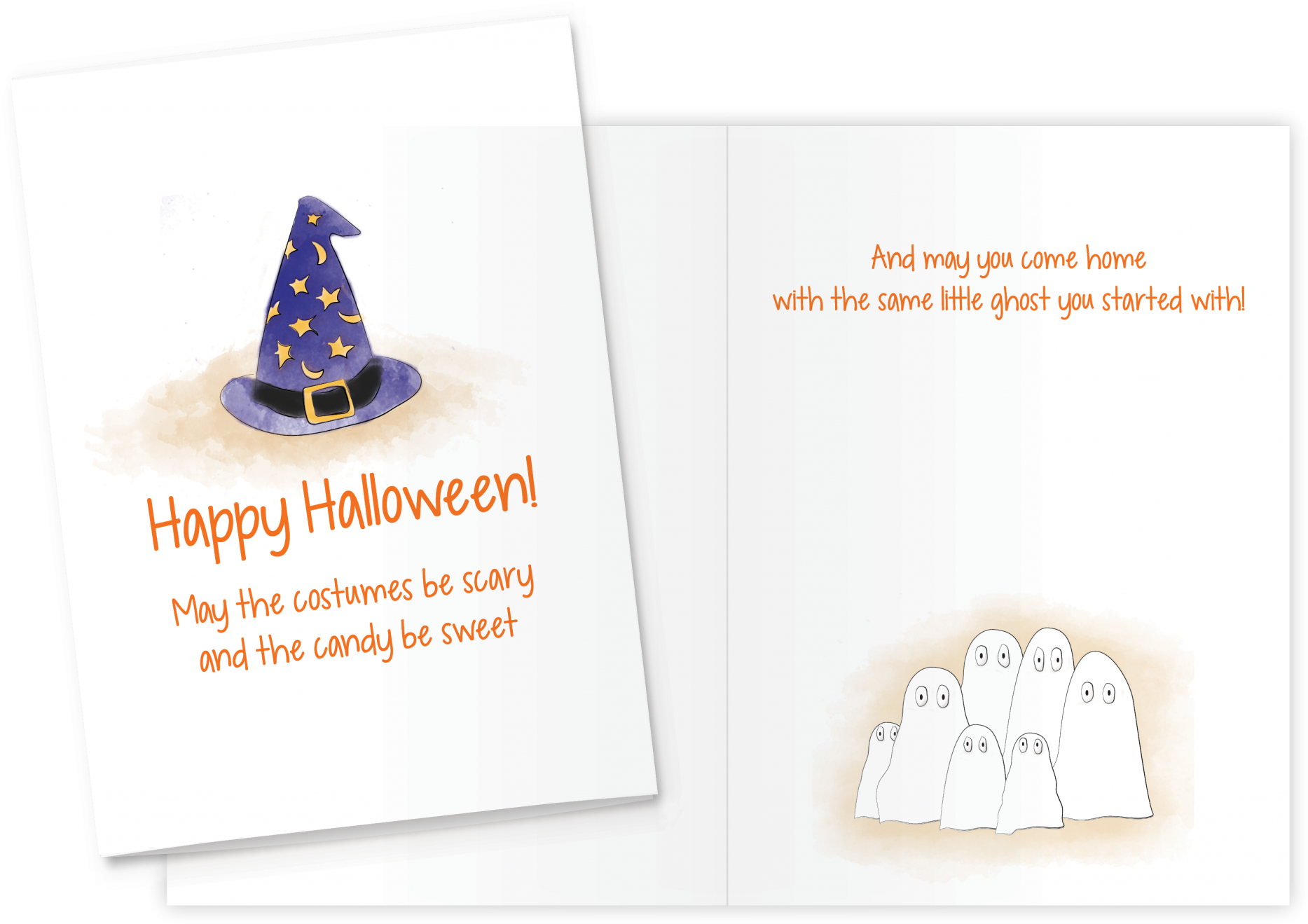Happy Halloween Greeting Card - Christmas Card Clipart (2048x1513), Png Download