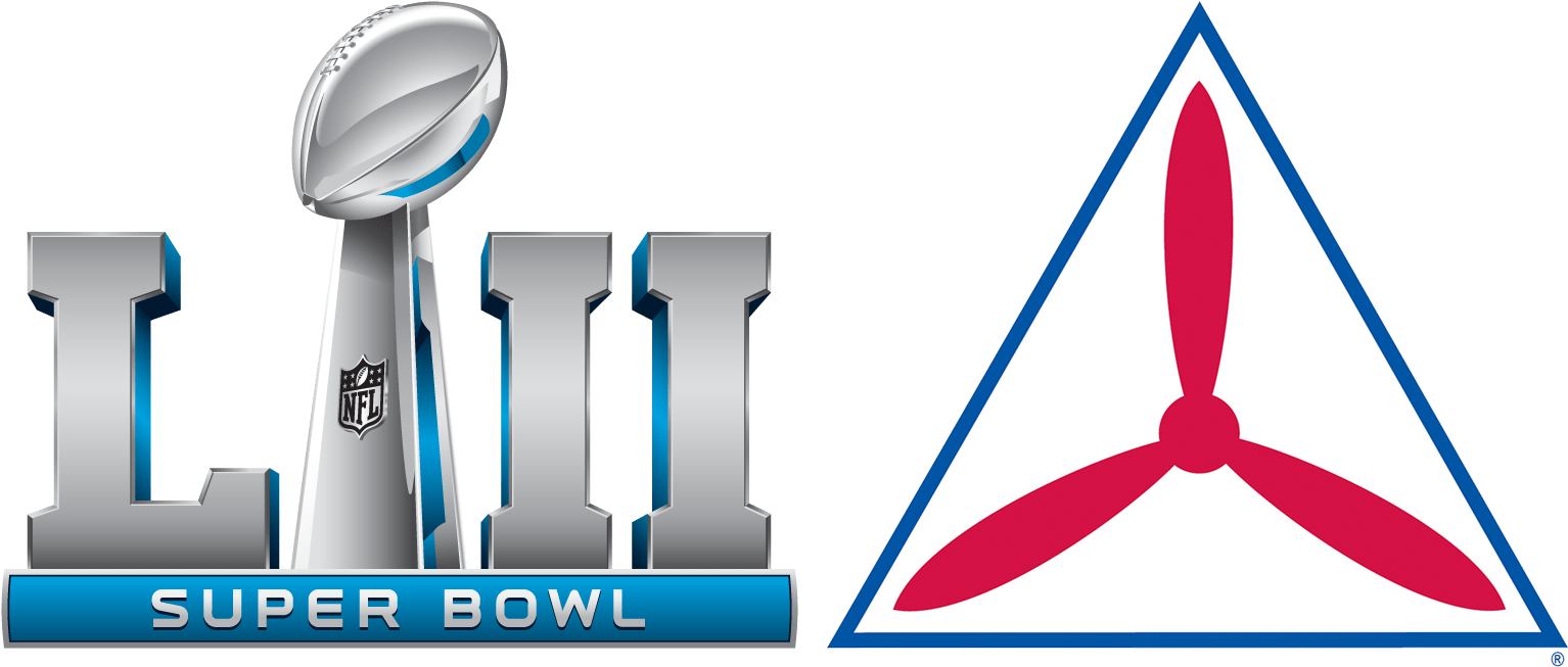 Wing Flying In Super Bowl Intercept Exercise - Super Bowl 52 Logo Png Clipart (1572x865), Png Download