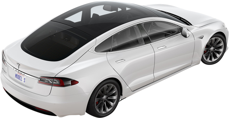Tesla Model S P100d In White Von Hinten - Tesla Model S 100kw Clipart (800x500), Png Download