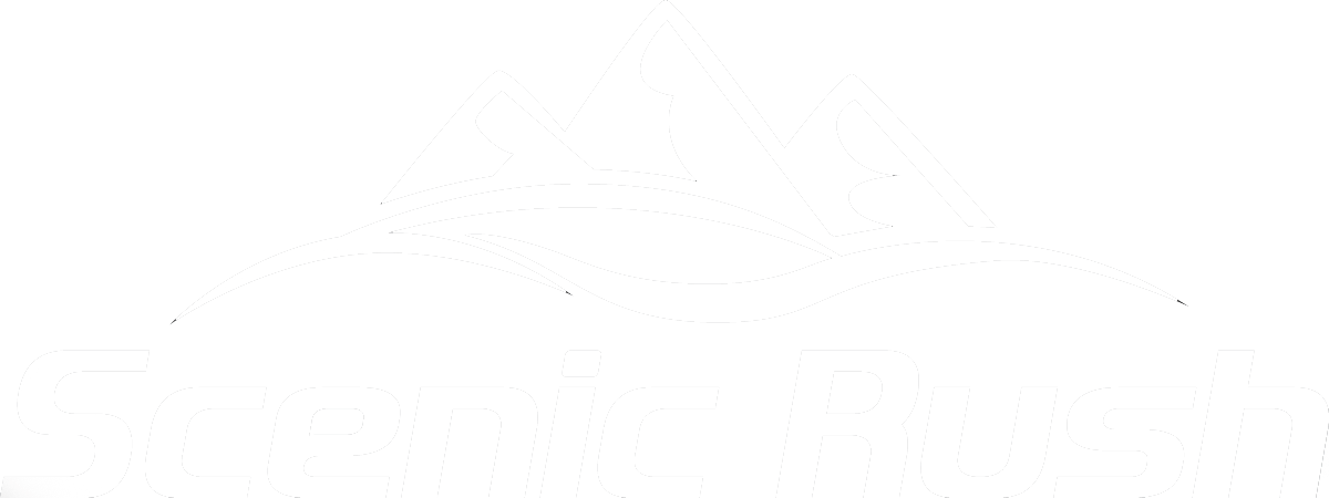 Scenic Rush Logo Whi - Graphic Design Clipart (1200x450), Png Download