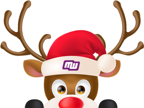 Christmas Reindeer Clipart (950x450), Png Download