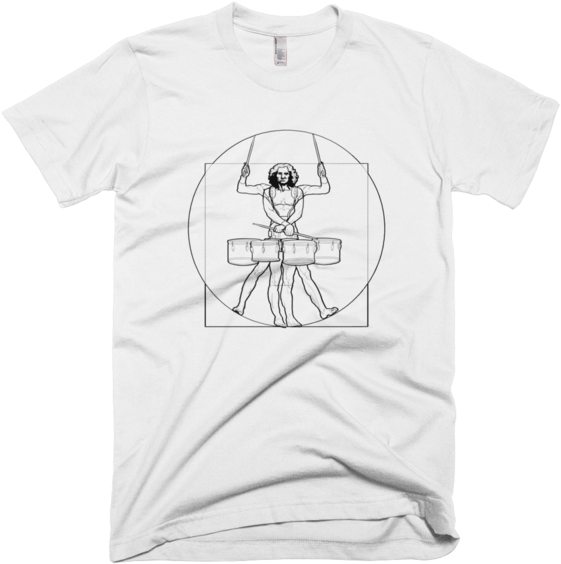 "vitruvian Tenor Drummer" Now Available On Chopsdrumming - Very Nice T Shirt Clipart (600x600), Png Download