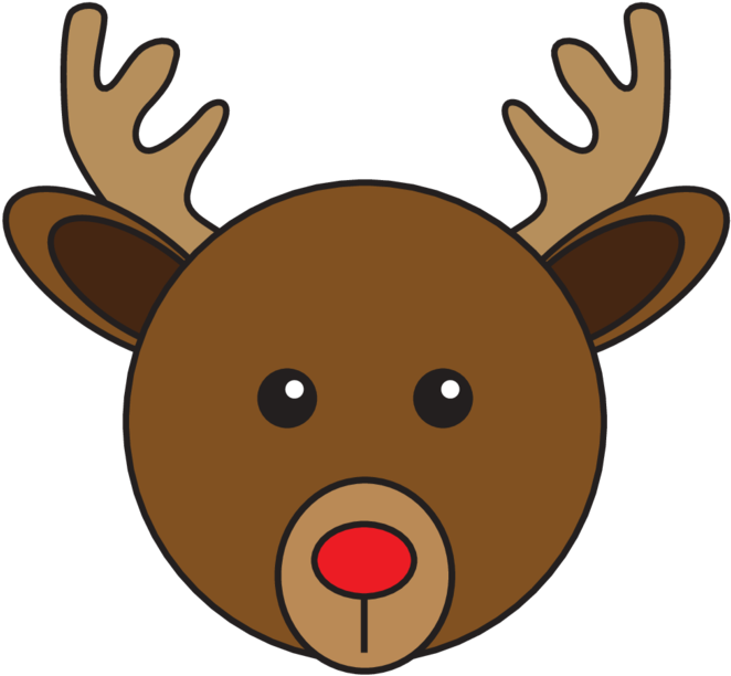 Animaru Red-nosed Reindeer - Cartoon Clipart (800x800), Png Download