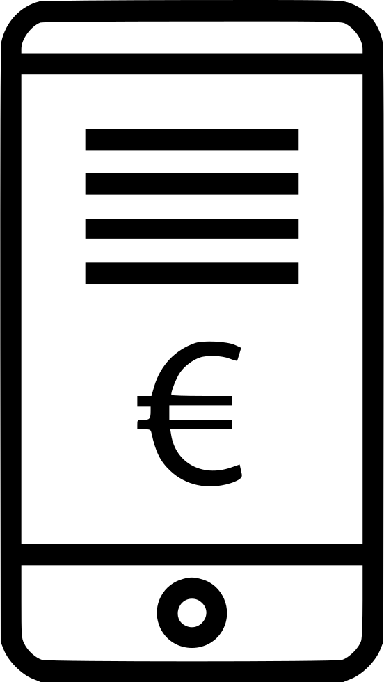 Euro Sign Wealth Cell Phone Call Comments - Phone Graph Icon Clipart (552x980), Png Download