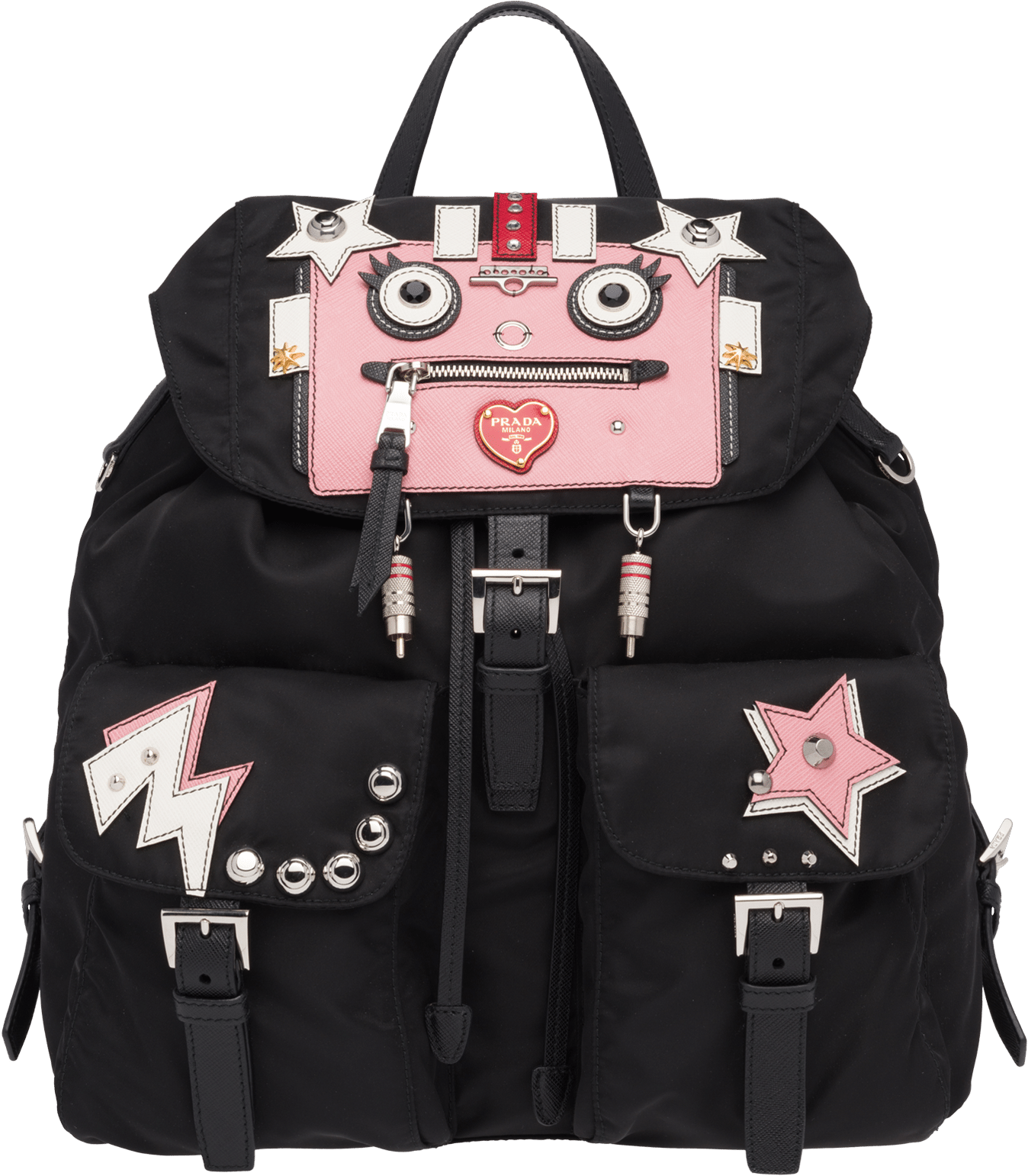 Prada Logo Png , Png Download - Prada Robot Backpack Pink Clipart (1348x1541), Png Download