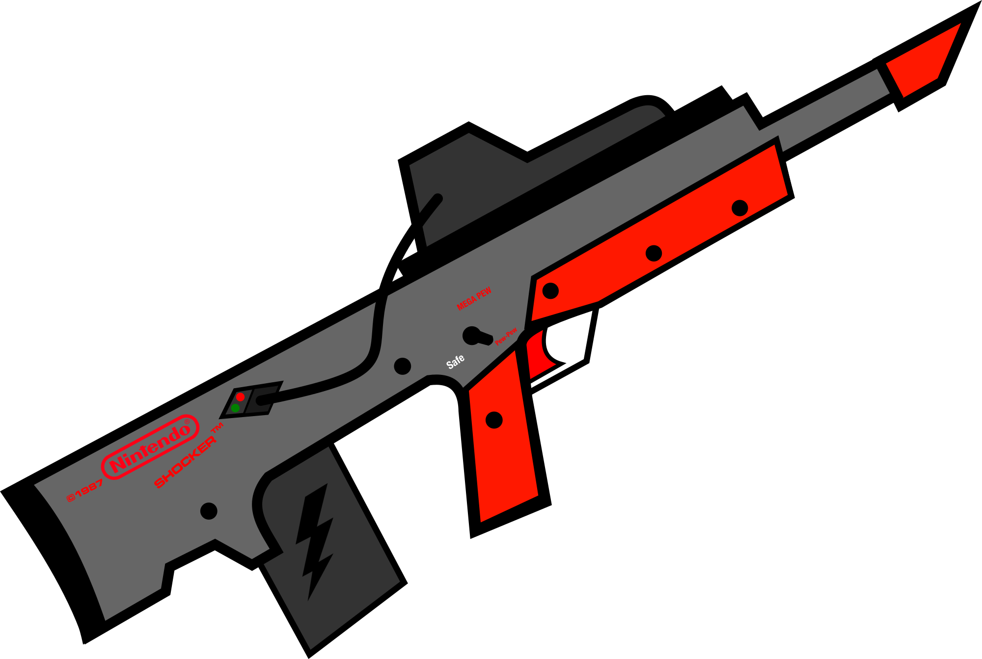 I Made A Nes Zapper Styled Rifle - Nintendo Gun Clipart (2000x1343), Png Download