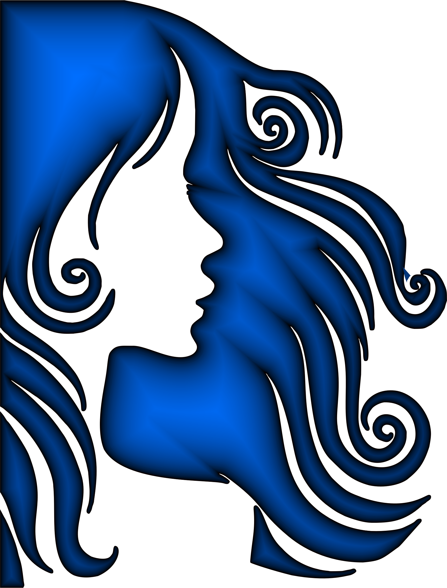 This Free Icons Png Design Of Female Hair Profile Silhouette - Silhouette Hair Woman Png Clipart (1782x2342), Png Download