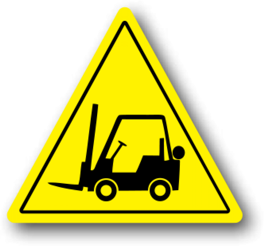 Durastripe Forklift Floor Safety Sign, Yellow Triangle - Forklift Safety Triangle Signs Clipart (1000x899), Png Download