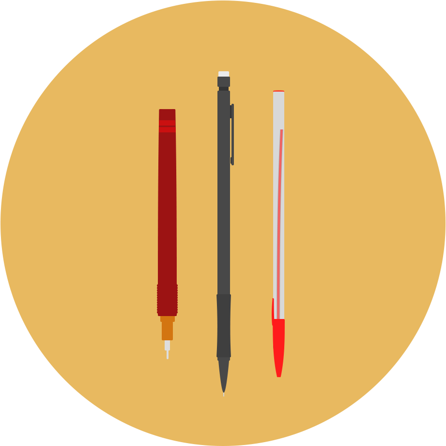 Pencil Icon - Pen Icon Flat Clipart (1000x1000), Png Download