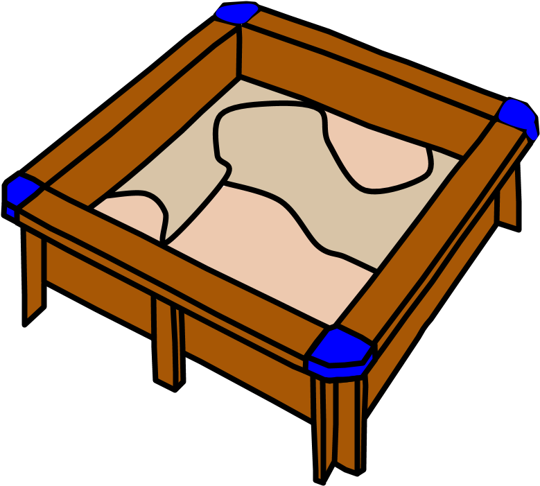 Sandbox, Square, Blue Seats, Brown Wood Clipart (816x1056), Png Download