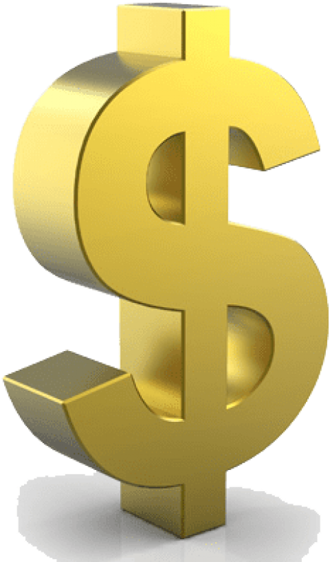 Download Dollar Png Images Background - Gold Dollar Sign Clipart (480x818), Png Download