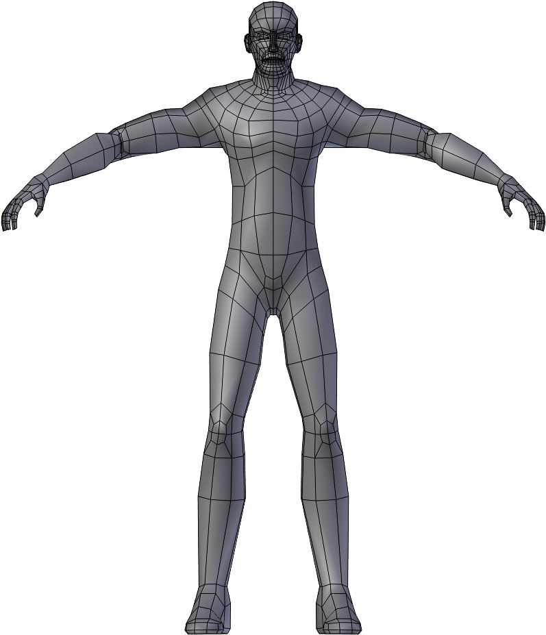 Chuck's Body Topology Front View - 3d Human Body Png Clipart (1920x1080), Png Download