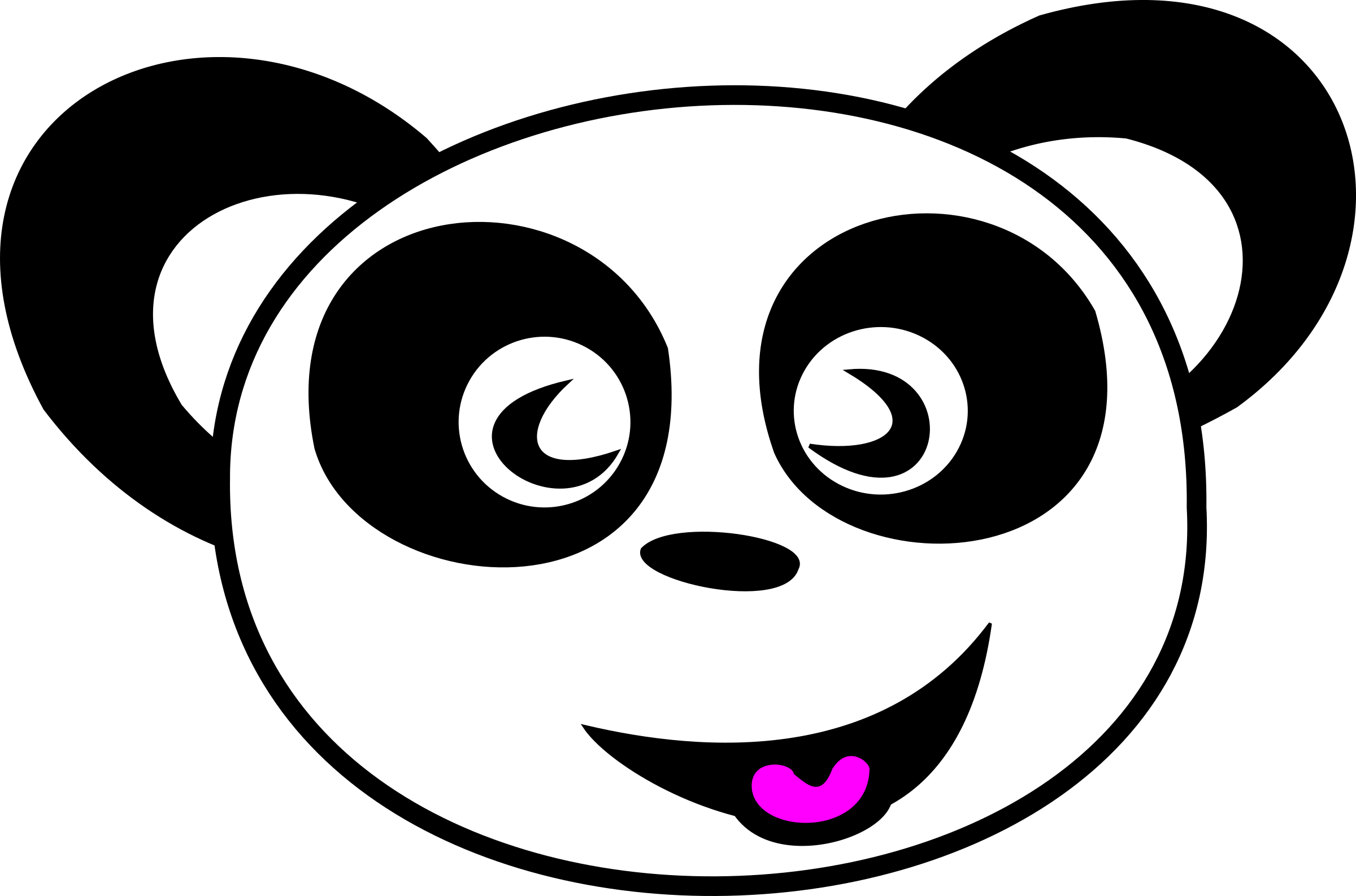 Happy Panda Face Clipart Images - Panda Face Clip Art - Png Download (2400x1586), Png Download