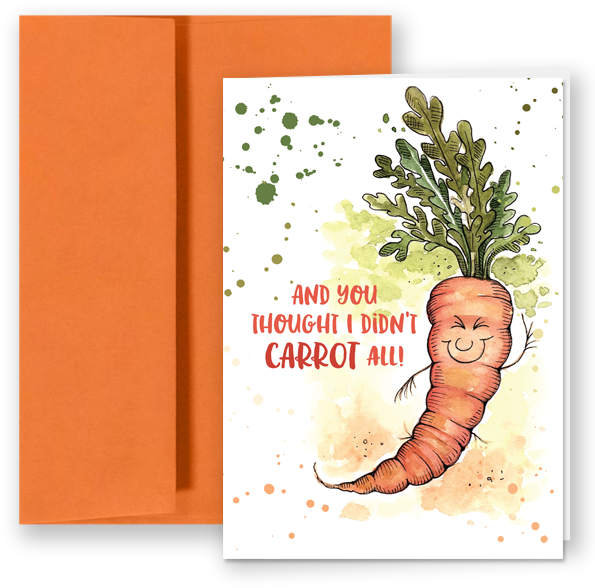Carrot Card Watercolor - Carrot Puns Clipart (595x588), Png Download